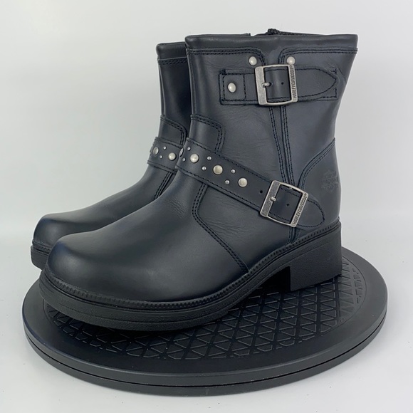 HarleyDavidson Shoes Harley Davidson London 5 Black Leather Ankle Boots D8375 Womens Size
